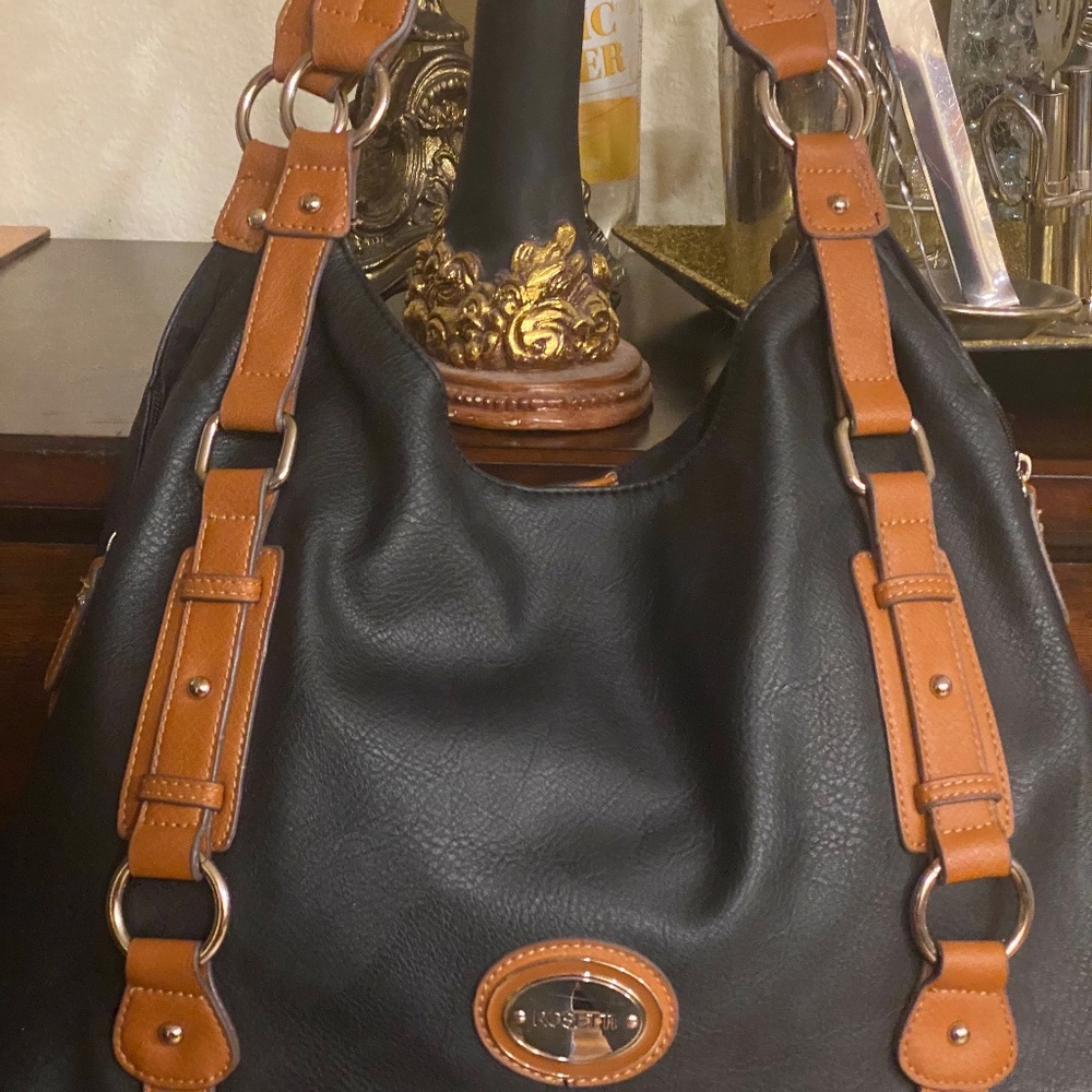 ROSETTI BLACK/BUCKSKIN PEBBLE PURSE